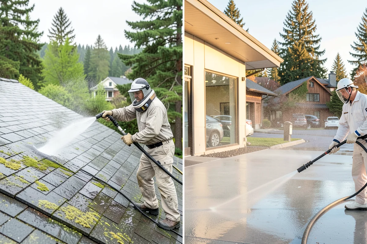 Roof Moss Removal in Lake Forest Park, King County, WA - Survey moss coverage and locate the heaviest colonies