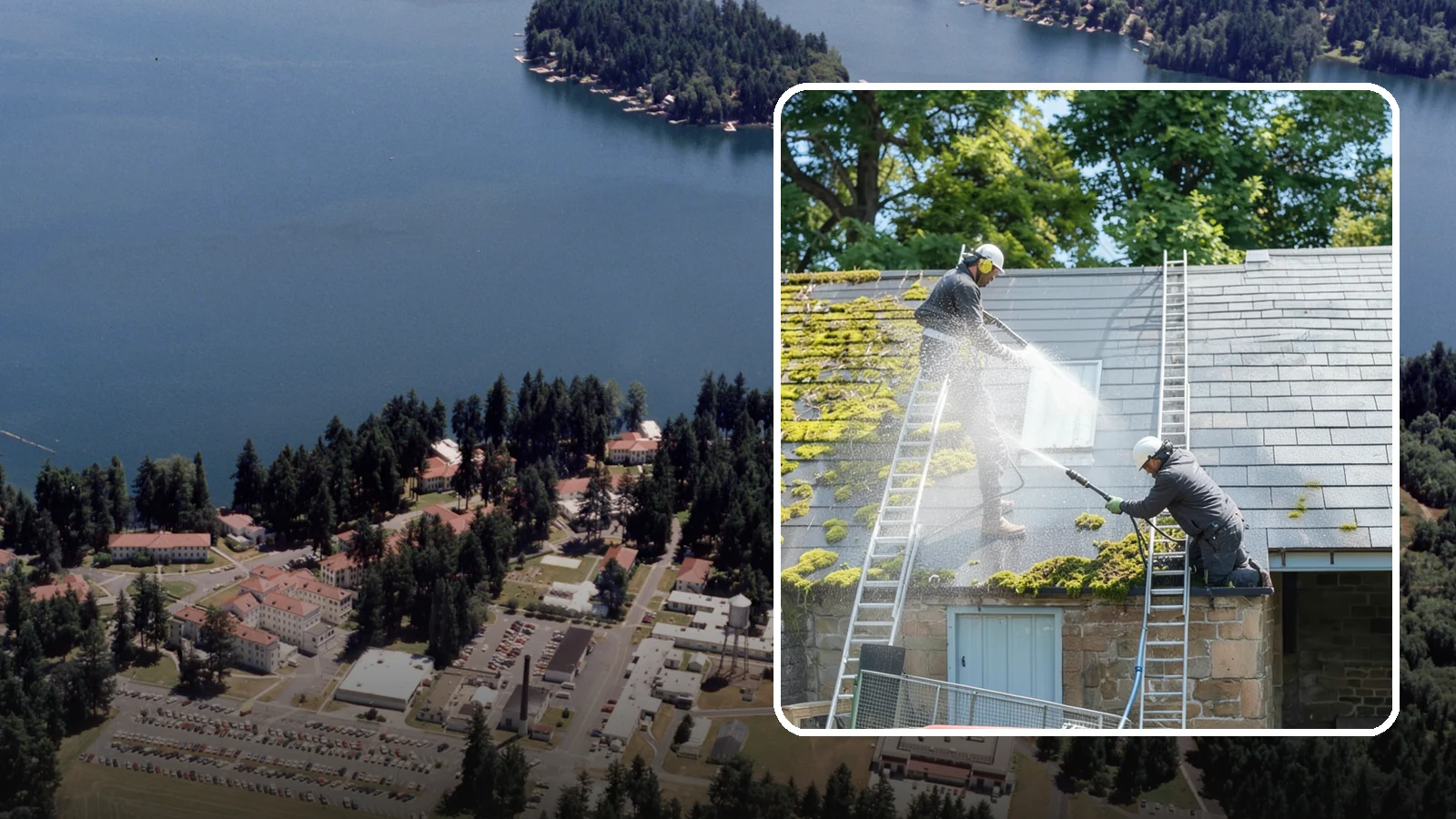 Roof Moss Removal in Lakewood, Pierce County, WA - Targeted moss removal that clears thick colonies from Washington roofs and treats the surface to slow regrowth.