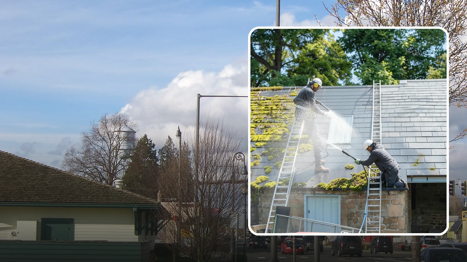 Roof Moss Removal in Marysville, Snohomish County, WA - Targeted moss removal that clears thick colonies from Washington roofs and treats the surface to slow regrowth.
