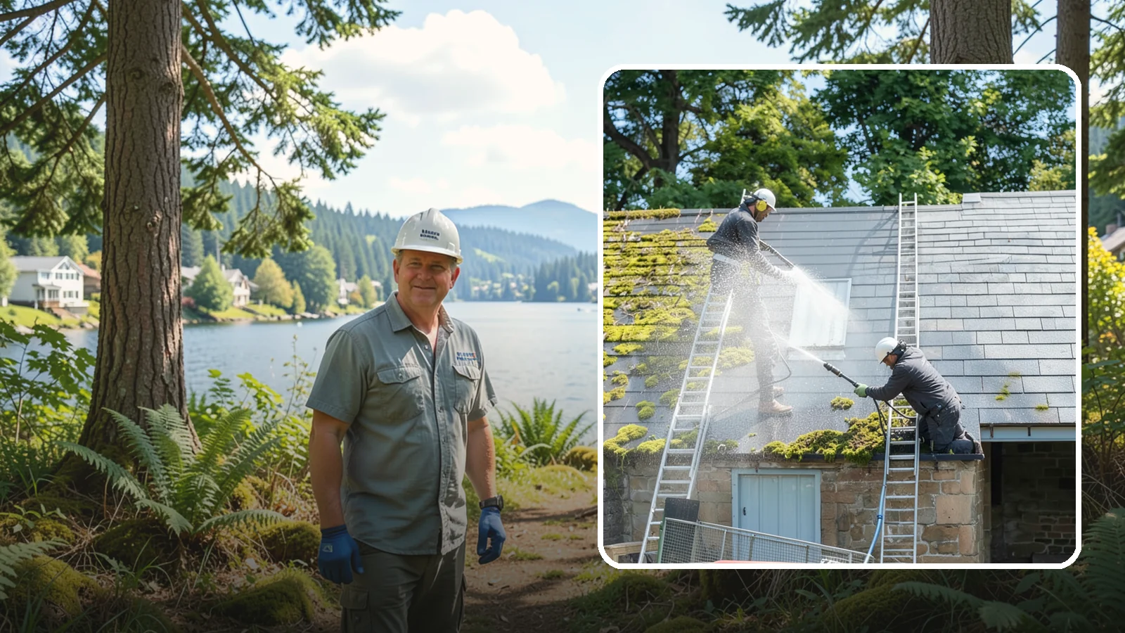 Roof Moss Removal in Milton, King County, WA - Targeted moss removal that clears thick colonies from Washington roofs and treats the surface to slow regrowth.