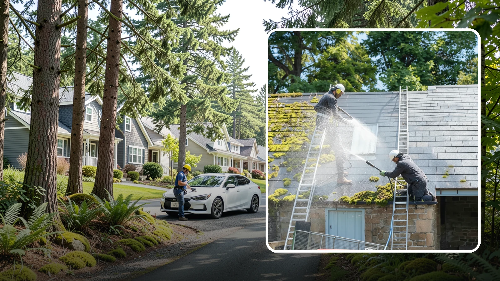 Roof Moss Removal in Normandy Park, King County, WA - Targeted moss removal that clears thick colonies from Washington roofs and treats the surface to slow regrowth.