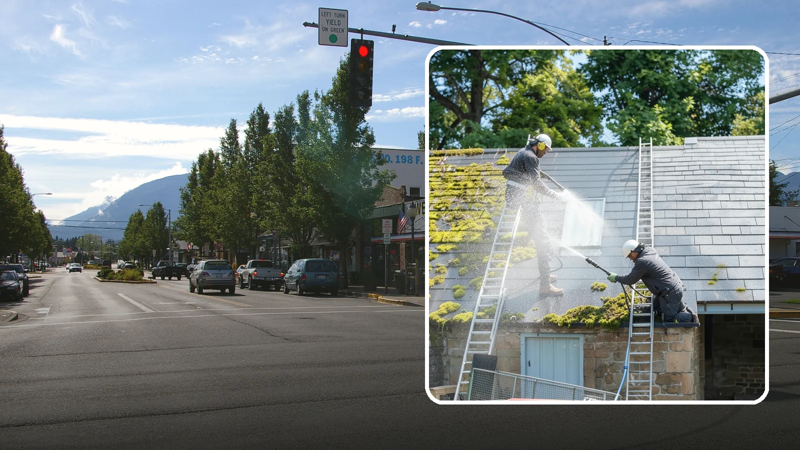 Roof Moss Removal in North Bend, King County, WA - Targeted moss removal that clears thick colonies from Washington roofs and treats the surface to slow regrowth.