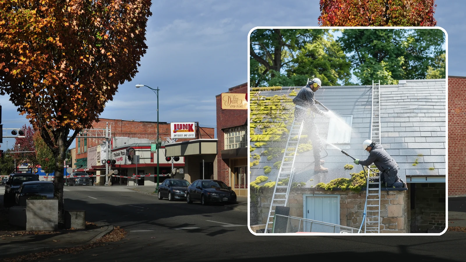 Roof Moss Removal in Puyallup, Pierce County, WA - Targeted moss removal that clears thick colonies from Washington roofs and treats the surface to slow regrowth.