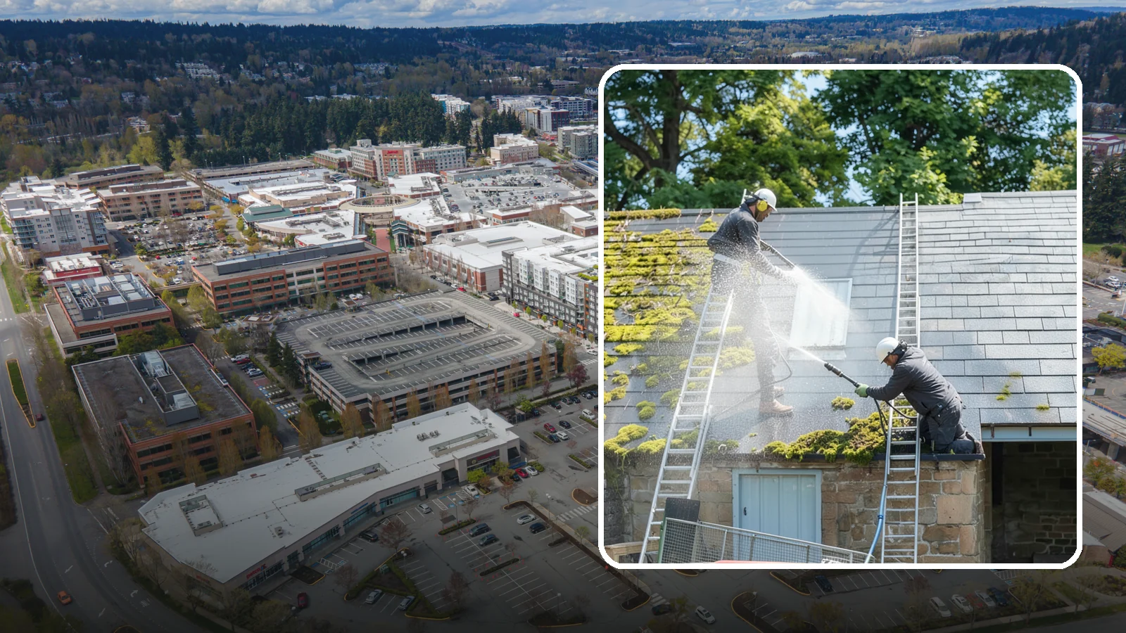 Roof Moss Removal in Redmond, King County, WA - Targeted moss removal that clears thick colonies from Washington roofs and treats the surface to slow regrowth.
