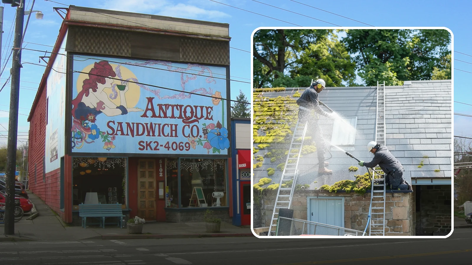 Roof Moss Removal in Ruston, Pierce County, WA - Targeted moss removal that clears thick colonies from Washington roofs and treats the surface to slow regrowth.