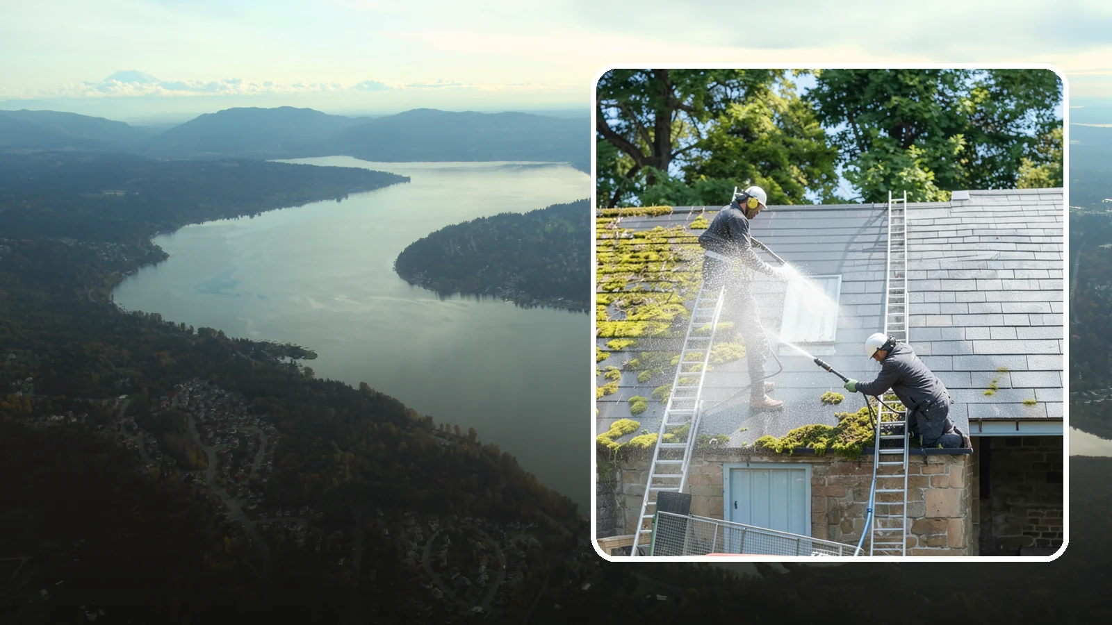 Roof Moss Removal in Sammamish, King County, WA - Targeted moss removal that clears thick colonies from Washington roofs and treats the surface to slow regrowth.