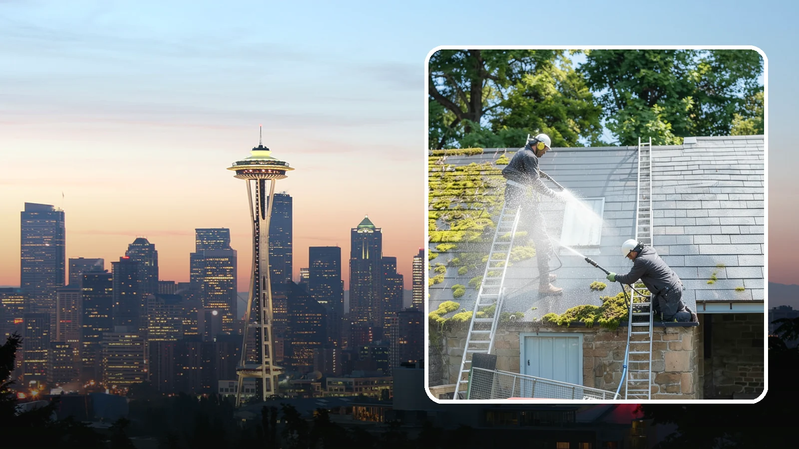 Roof Moss Removal in Seattle, King County, WA - Targeted moss removal that clears thick colonies from Washington roofs and treats the surface to slow regrowth.