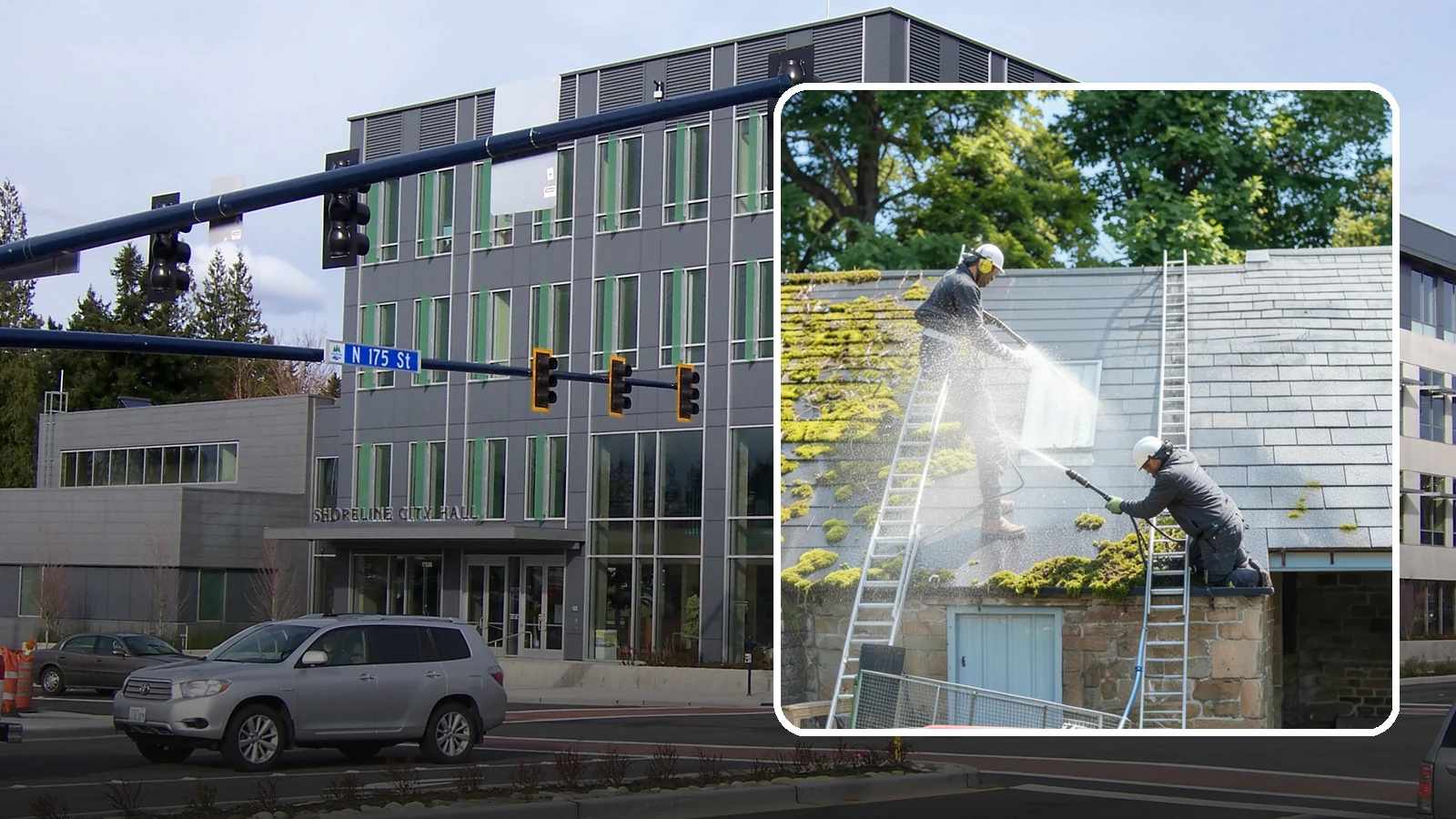 Roof Moss Removal in Shoreline, King County, WA - Targeted moss removal that clears thick colonies from Washington roofs and treats the surface to slow regrowth.