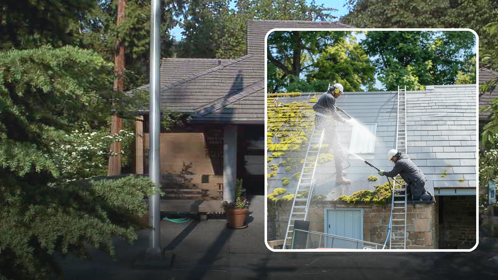 Roof Moss Removal in Yarrow Point, King County, WA - Targeted moss removal that clears thick colonies from Washington roofs and treats the surface to slow regrowth.