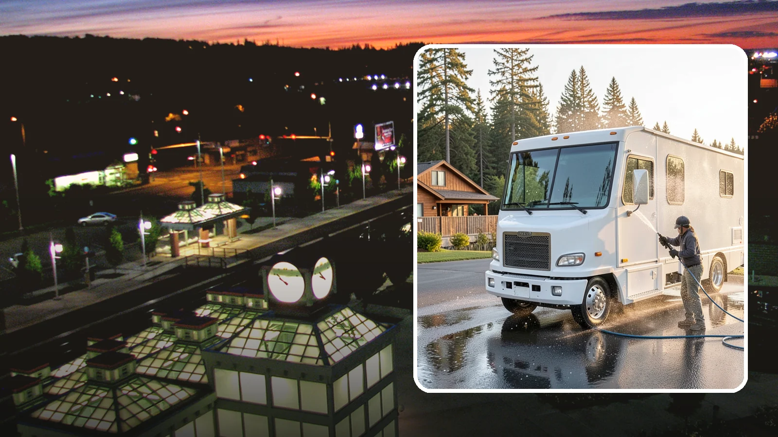 RV Washing in Auburn, King County, WA - We wash RVs and motorhomes in Washington to strip road film, black streaks, and the algae from months of storage.