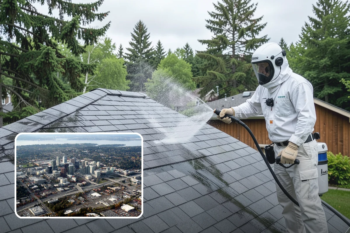 RV Washing in Bellevue, King County, WA - Removes black streaks below the roofline