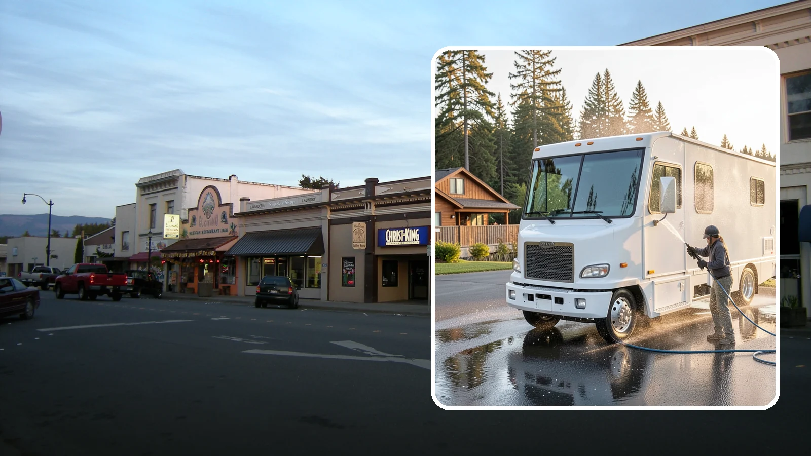 RV Washing in Burlington, Skagit County, WA - We wash RVs and motorhomes in Washington to strip road film, black streaks, and the algae from months of storage.