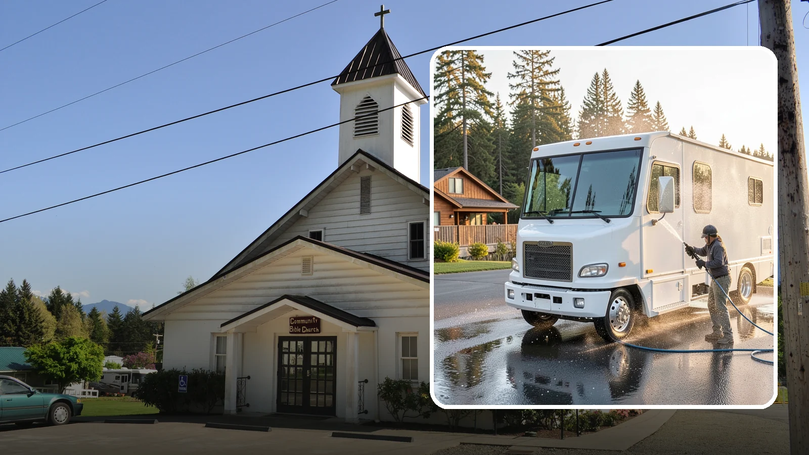 RV Washing in Concrete, Skagit County, WA - We wash RVs and motorhomes in Washington to strip road film, black streaks, and the algae from months of storage.