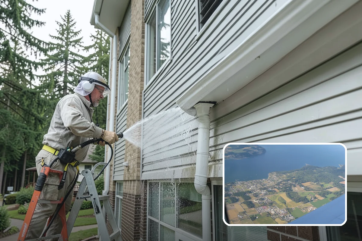 RV Washing in Coupeville, Island County, WA - Removes black streaks below the roofline