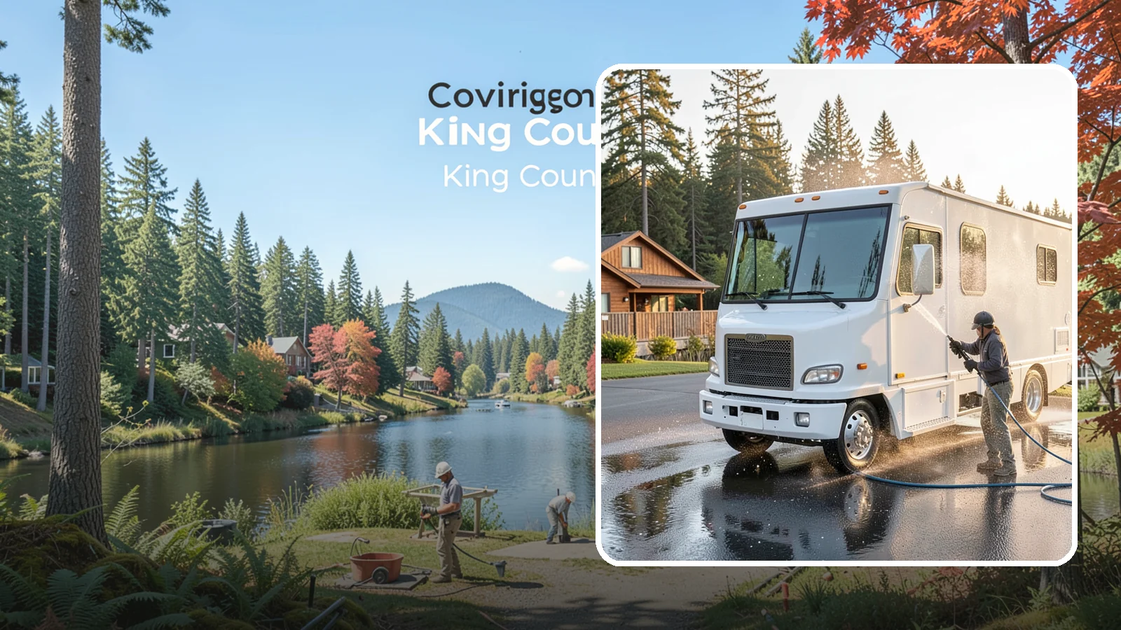 RV Washing in Covington, King County, WA - We wash RVs and motorhomes in Washington to strip road film, black streaks, and the algae from months of storage.