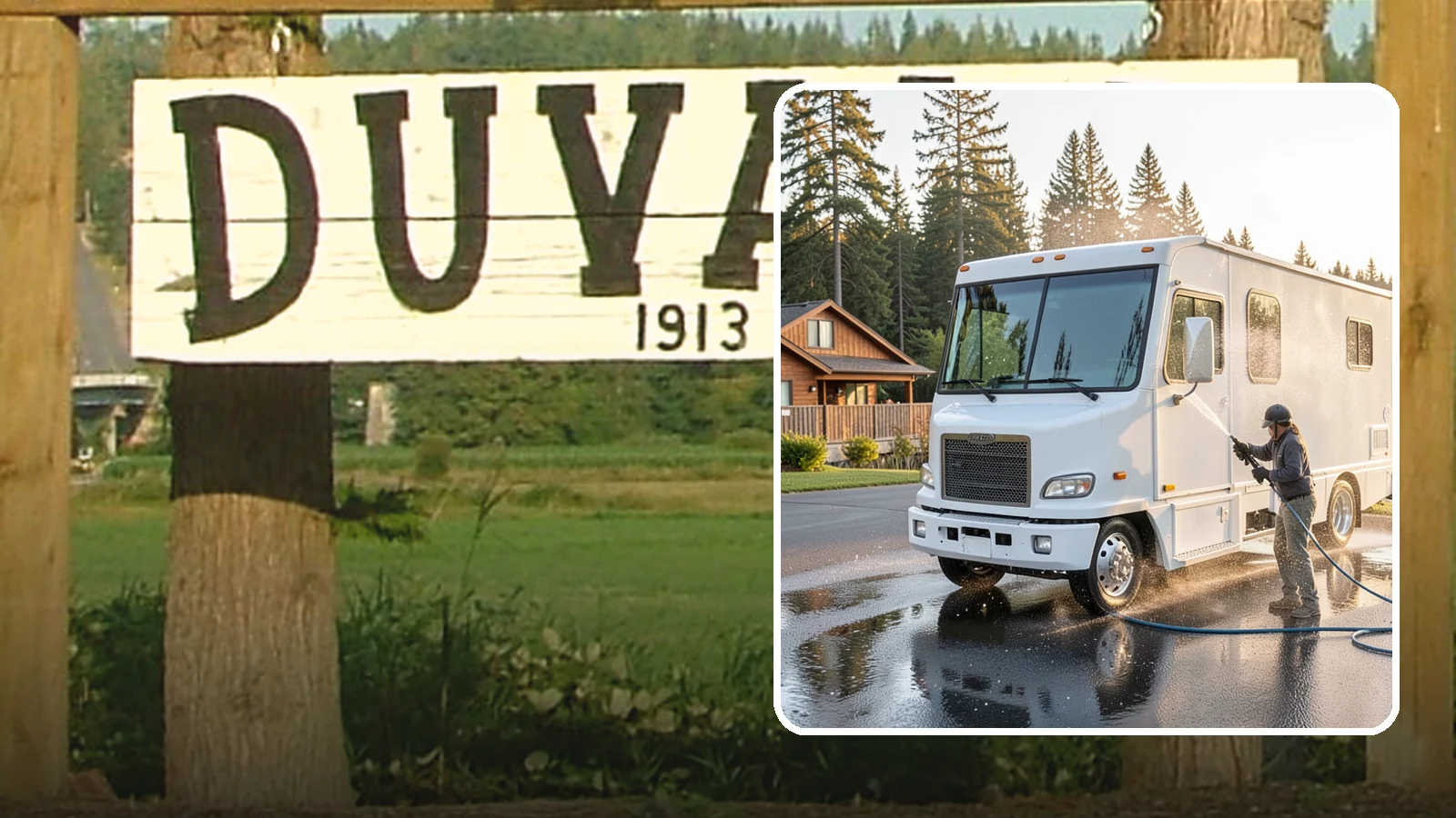 RV Washing in Duvall, King County, WA - We wash RVs and motorhomes in Washington to strip road film, black streaks, and the algae from months of storage.