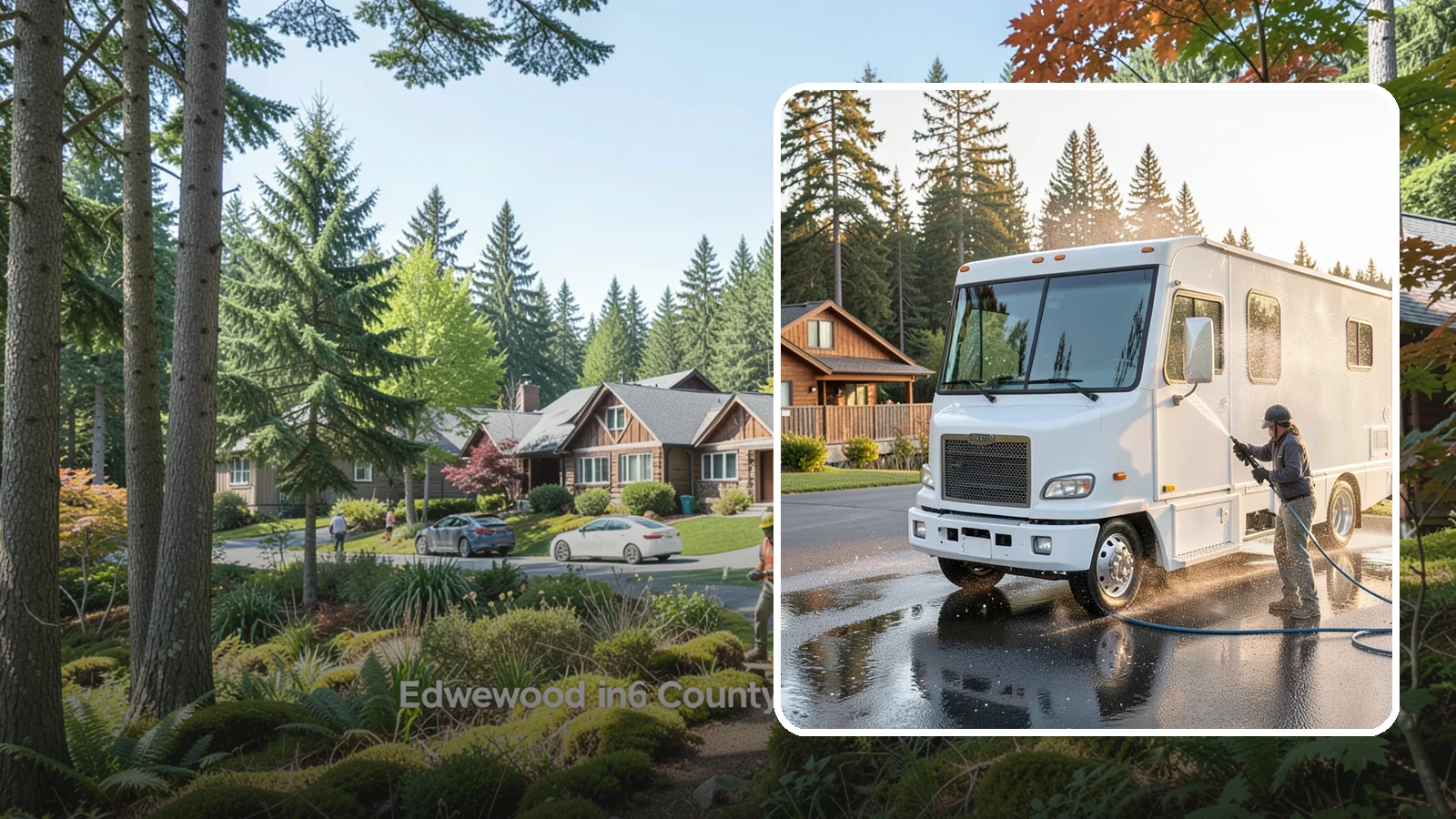 RV Washing in Edgewood, Pierce County, WA - We wash RVs and motorhomes in Washington to strip road film, black streaks, and the algae from months of storage.