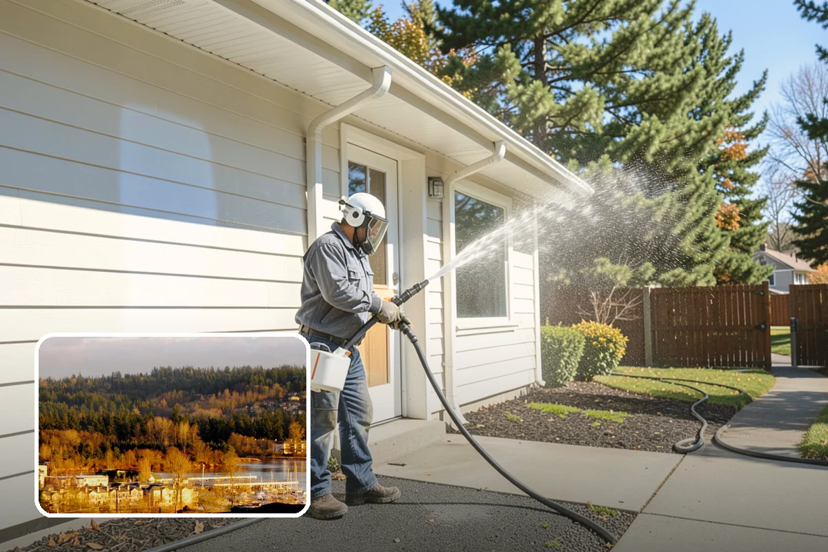 RV Washing in Kenmore, King County, WA - Removes black streaks below the roofline