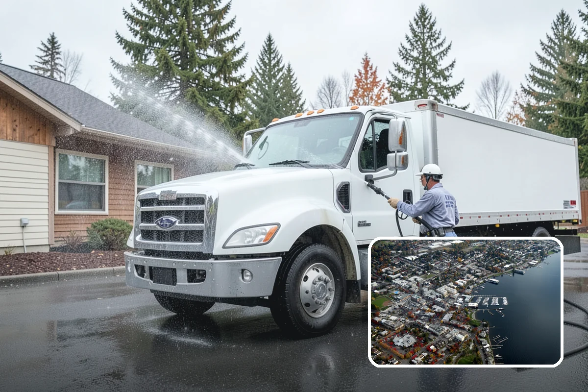 RV Washing in Kirkland, King County, WA - Removes black streaks below the roofline