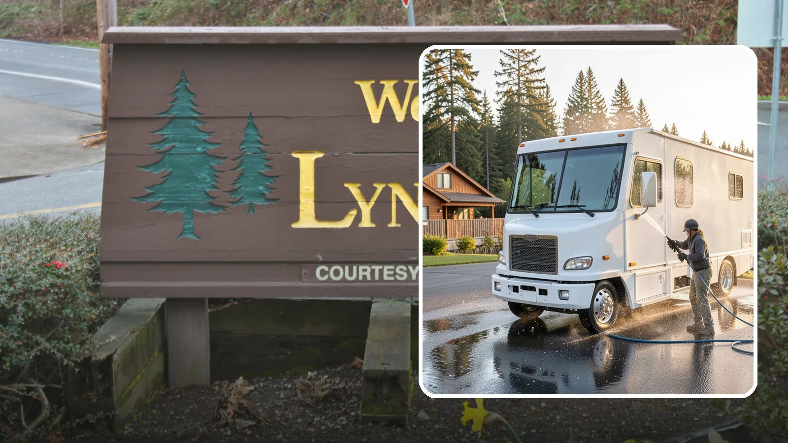 RV Washing in Lynnwood, Snohomish County, WA - We wash RVs and motorhomes in Washington to strip road film, black streaks, and the algae from months of storage.