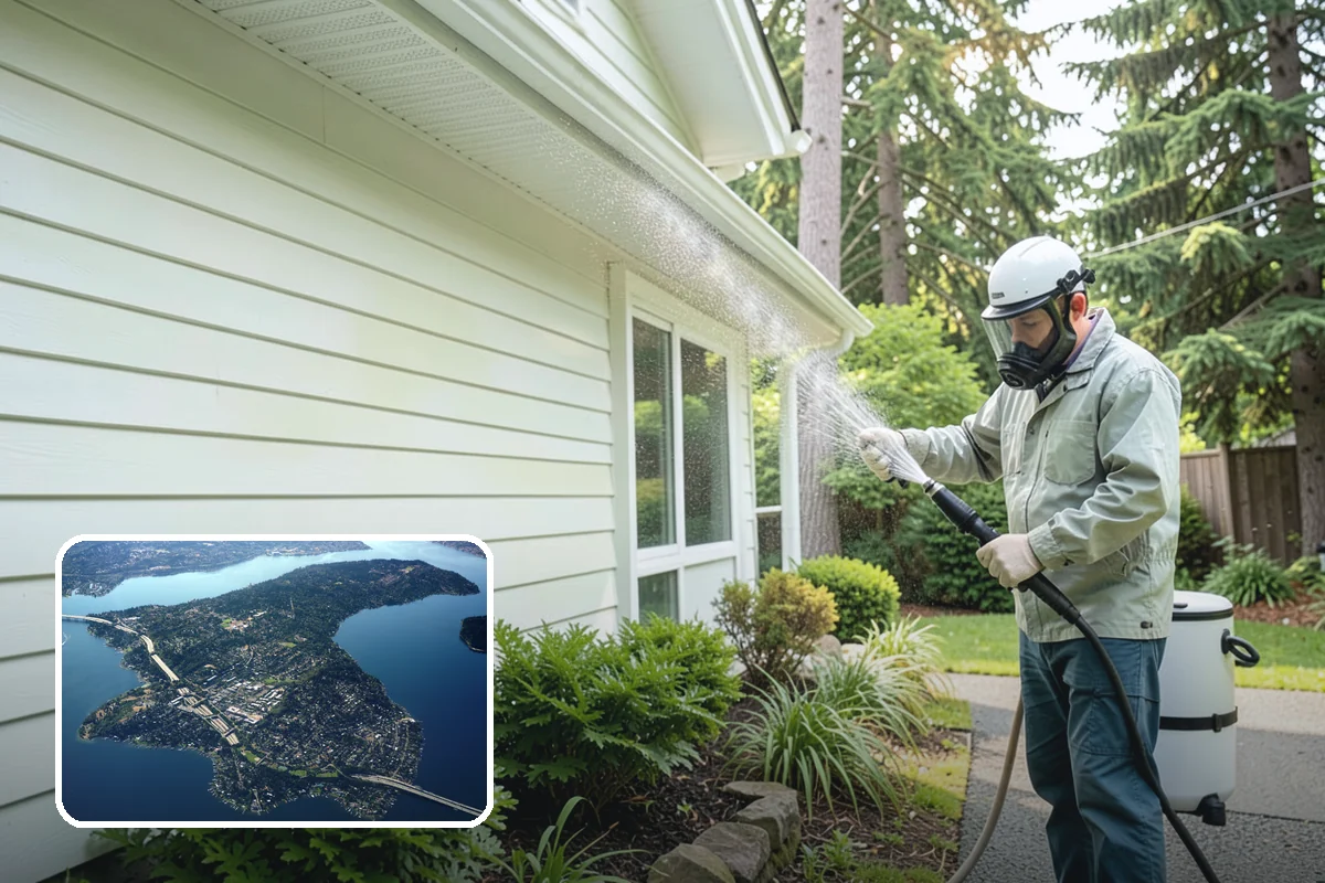 RV Washing in Mercer Island, King County, WA - Removes black streaks below the roofline