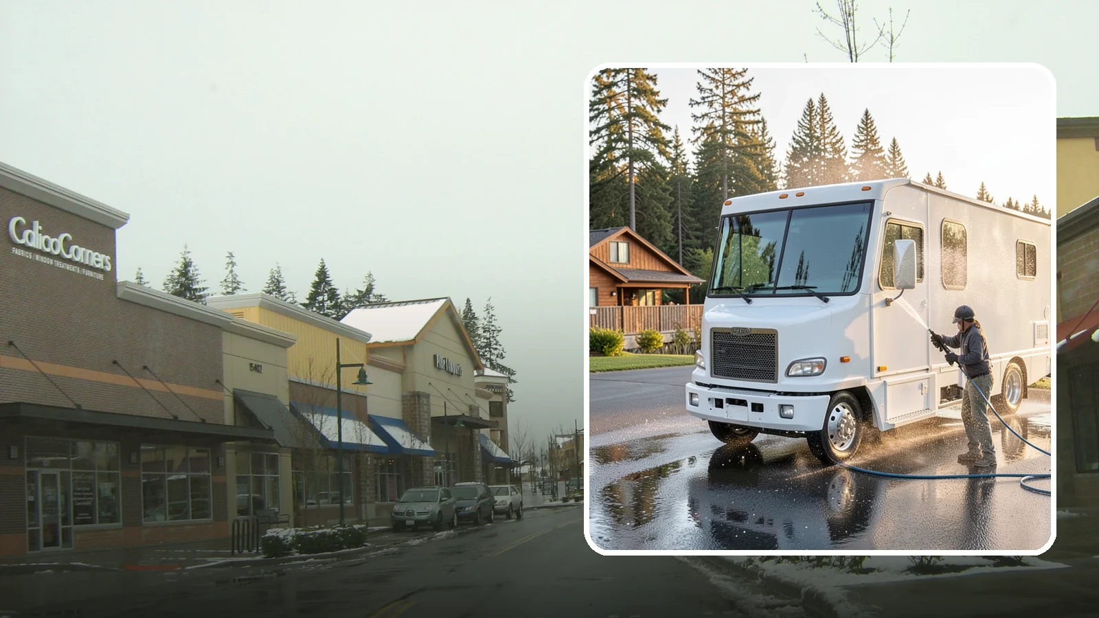 RV Washing in Mill Creek, Snohomish County, WA - We wash RVs and motorhomes in Washington to strip road film, black streaks, and the algae from months of storage.