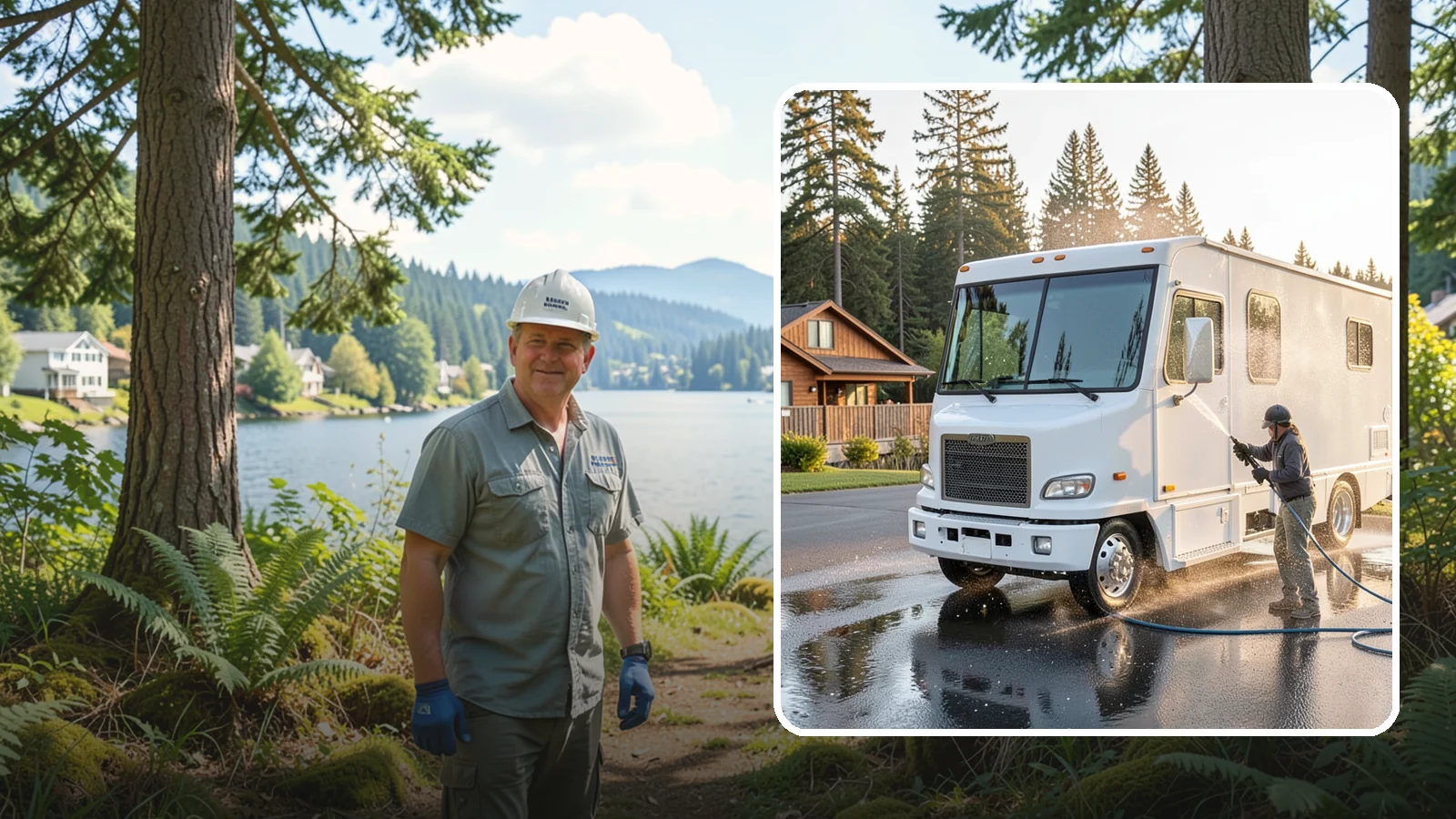 RV Washing in Milton, King County, WA - We wash RVs and motorhomes in Washington to strip road film, black streaks, and the algae from months of storage.