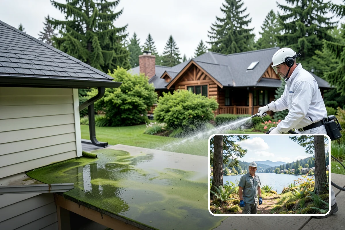 RV Washing in Milton, King County, WA - Removes black streaks below the roofline