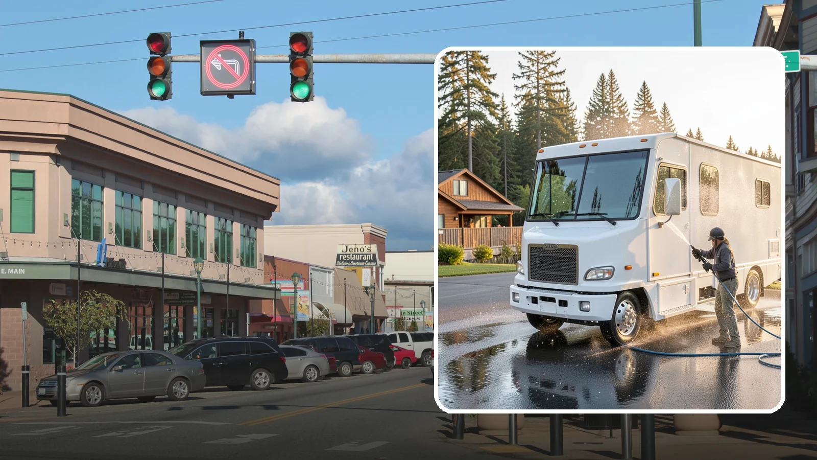 RV Washing in Monroe, Snohomish County, WA - We wash RVs and motorhomes in Washington to strip road film, black streaks, and the algae from months of storage.