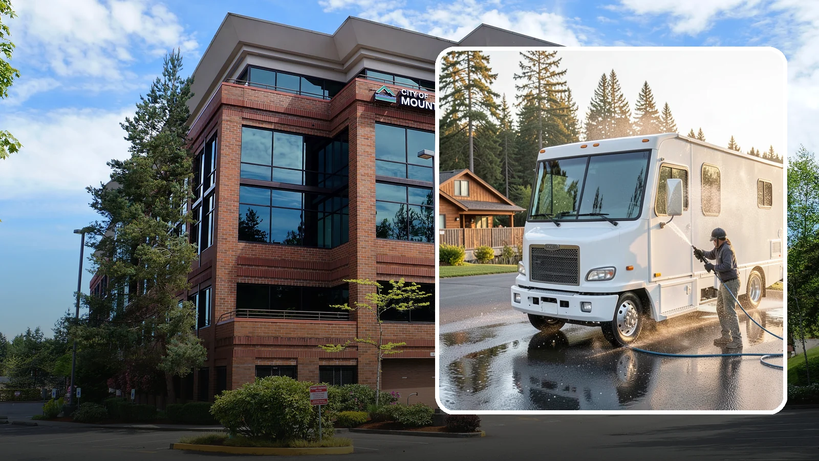 RV Washing in Mountlake Terrace, Snohomish County, WA - We wash RVs and motorhomes in Washington to strip road film, black streaks, and the algae from months of storage.