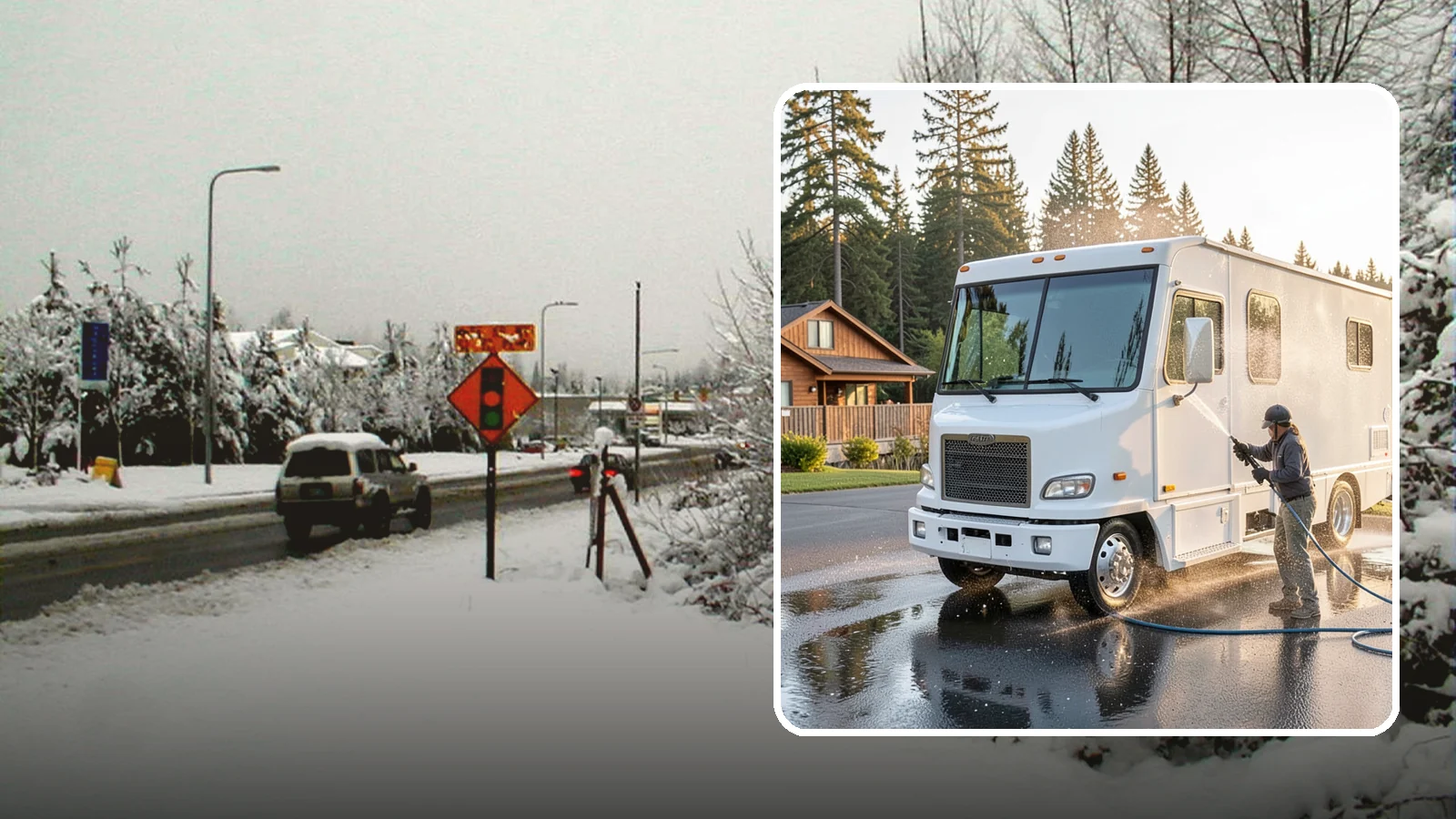 RV Washing in Newcastle, King County, WA - We wash RVs and motorhomes in Washington to strip road film, black streaks, and the algae from months of storage.