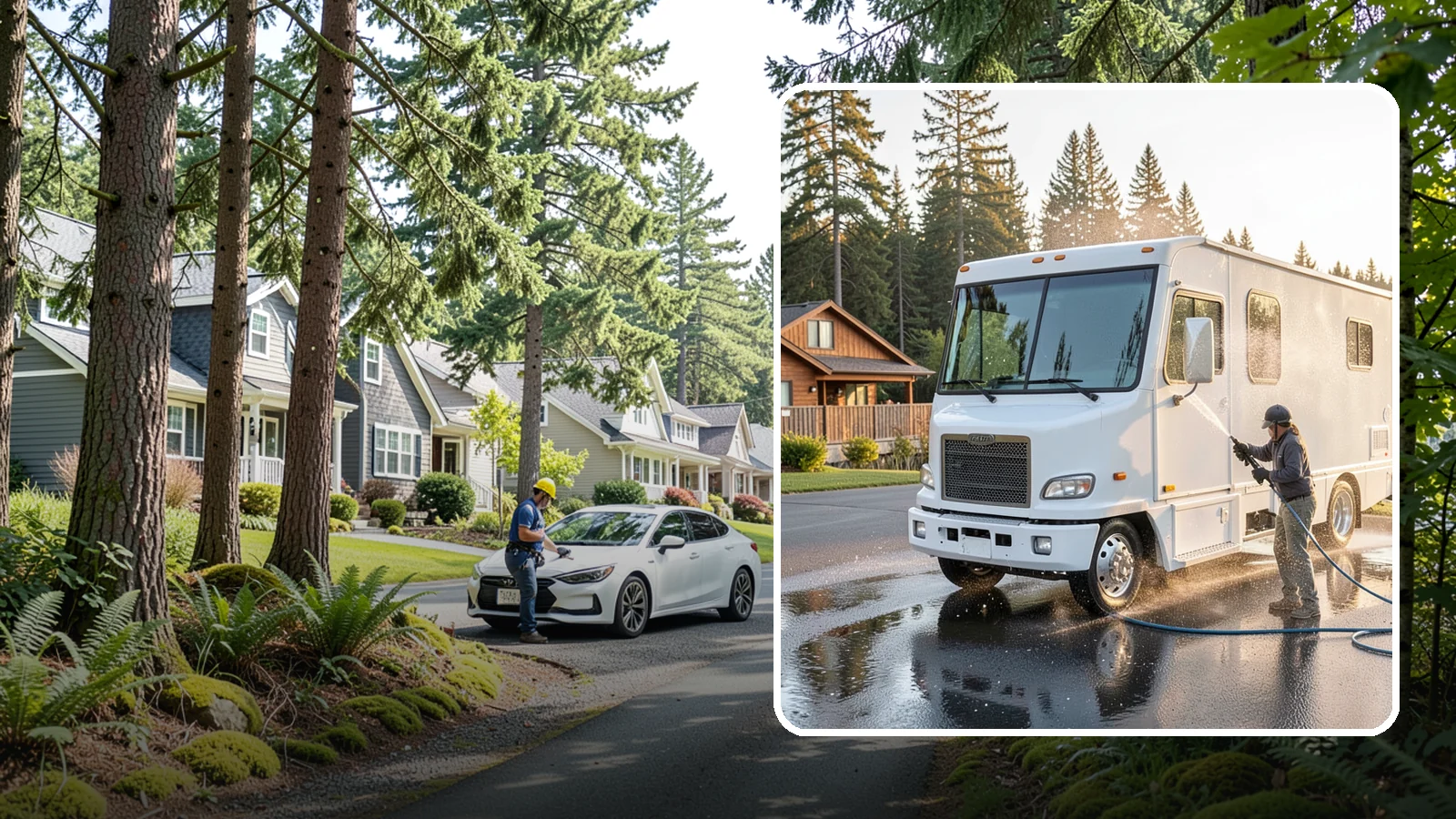 RV Washing in Normandy Park, King County, WA - We wash RVs and motorhomes in Washington to strip road film, black streaks, and the algae from months of storage.