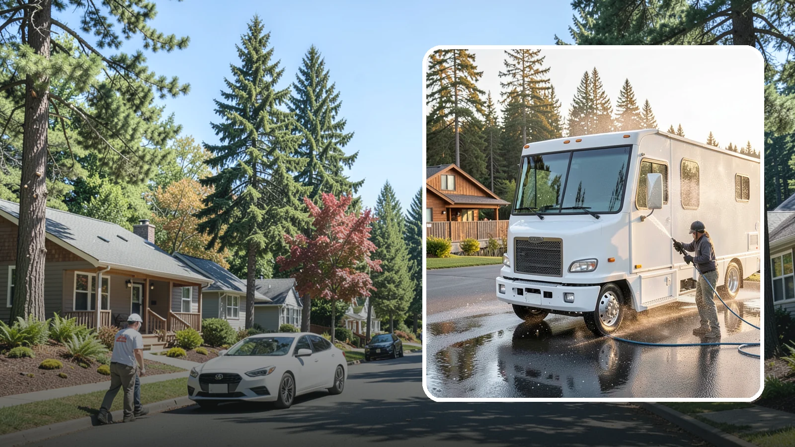RV Washing in Orting, Pierce County, WA - We wash RVs and motorhomes in Washington to strip road film, black streaks, and the algae from months of storage.