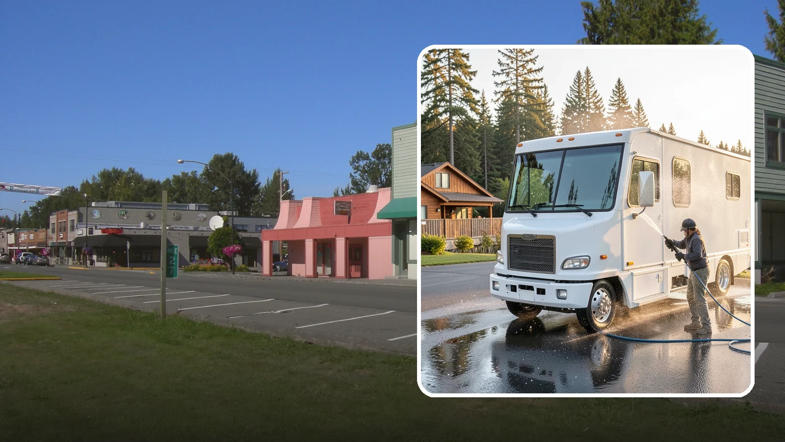 RV Washing in Snoqualmie, King County, WA - We wash RVs and motorhomes in Washington to strip road film, black streaks, and the algae from months of storage.