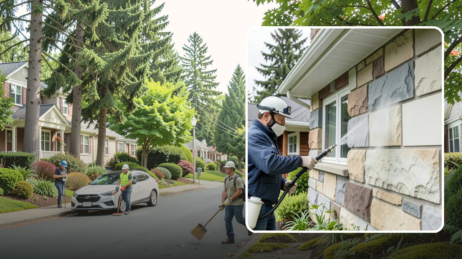 Sandstone Cleaning in Beaux Arts Village, King County, WA - Clean porous, friable sandstone with low-impact methods that keep the grainy surface from crumbling.