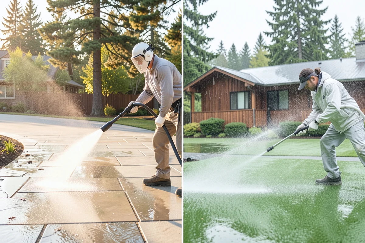 Sandstone Cleaning in Beaux Arts Village, King County, WA - Test a discreet area for surface stability