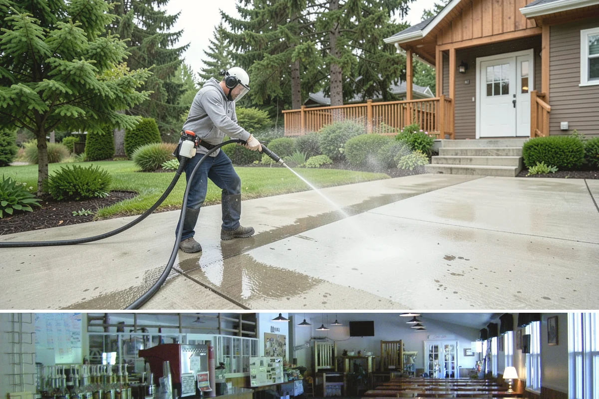Sandstone Cleaning in Black Diamond, King County, WA - A dry summer window is important so the porous stone can shed moisture and avoid the flaking that oversaturation causes.