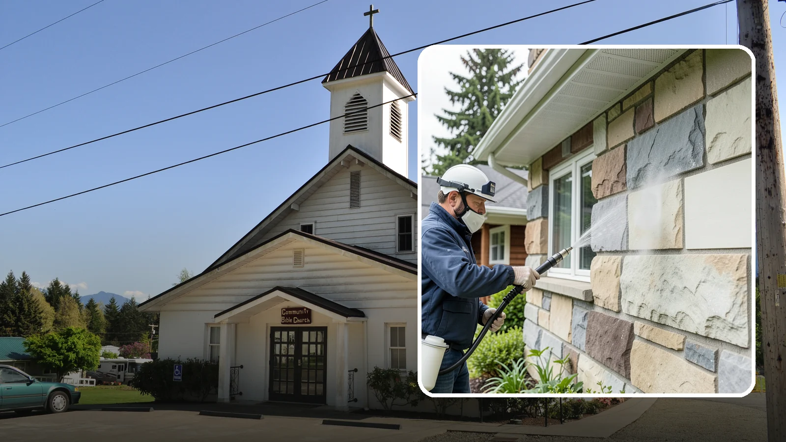 Sandstone Cleaning in Concrete, Skagit County, WA - Clean porous, friable sandstone with low-impact methods that keep the grainy surface from crumbling.
