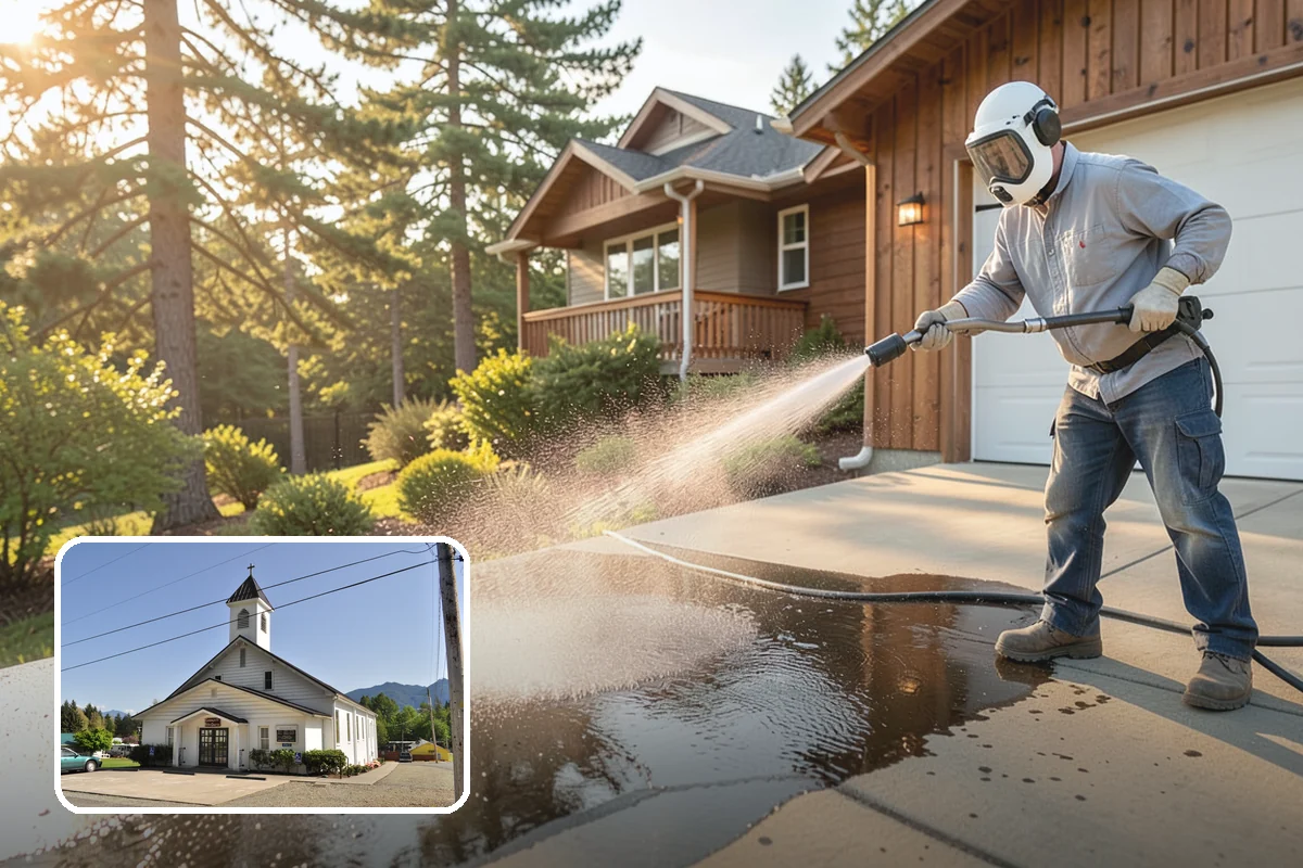 Sandstone Cleaning in Concrete, Skagit County, WA - Prevents surface grain loss on soft sandstone