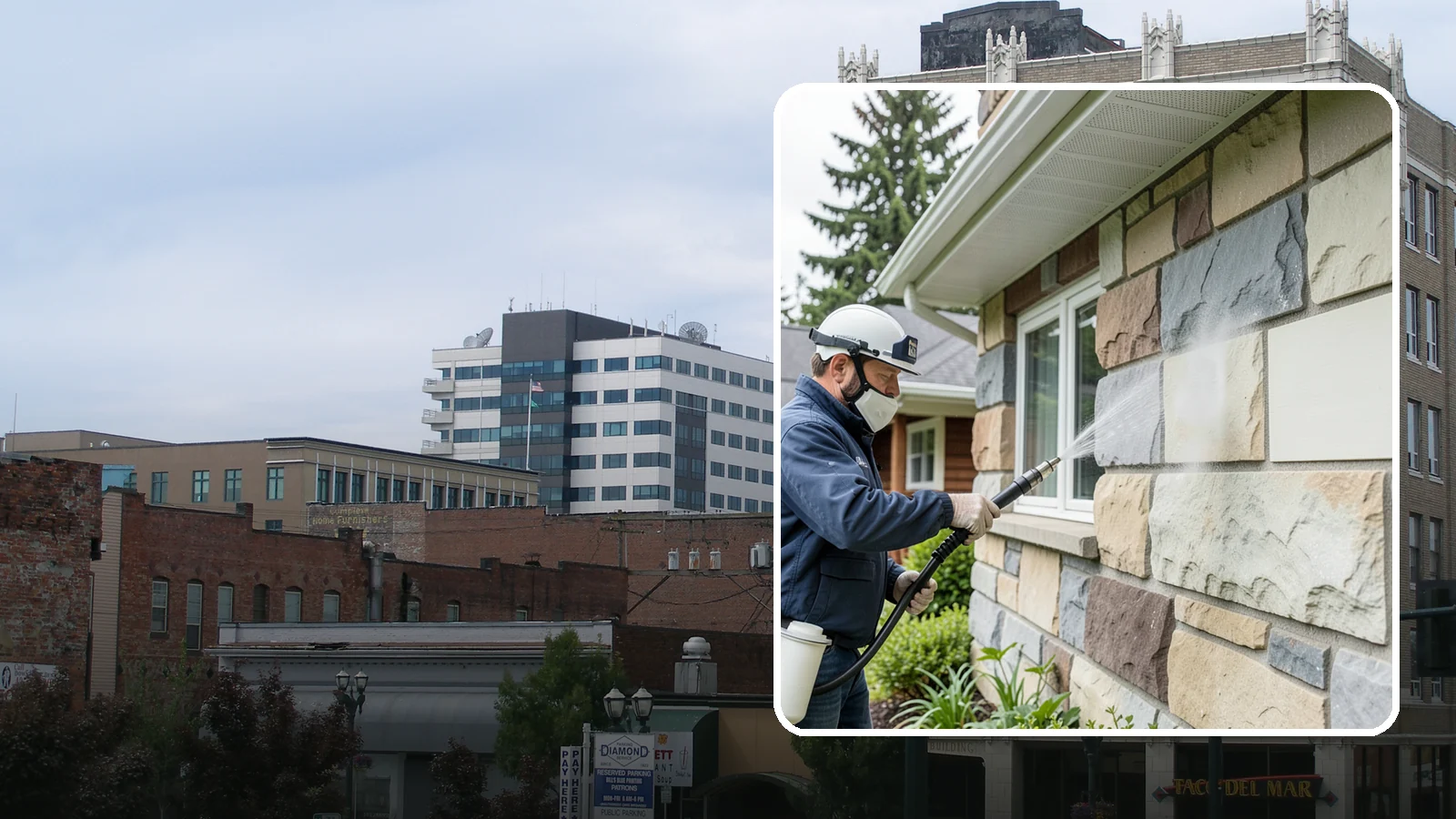 Sandstone Cleaning in Everett, Snohomish County, WA - Clean porous, friable sandstone with low-impact methods that keep the grainy surface from crumbling.
