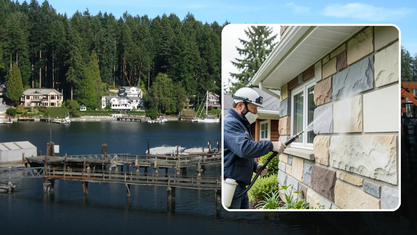 Sandstone Cleaning in Gig Harbor, Pierce County, WA - Clean porous, friable sandstone with low-impact methods that keep the grainy surface from crumbling.