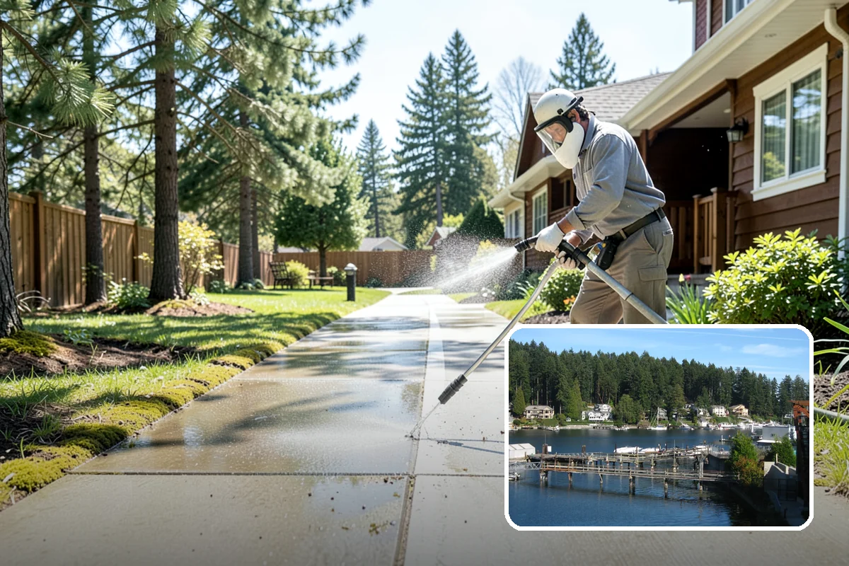 Sandstone Cleaning in Gig Harbor, Pierce County, WA - Prevents surface grain loss on soft sandstone