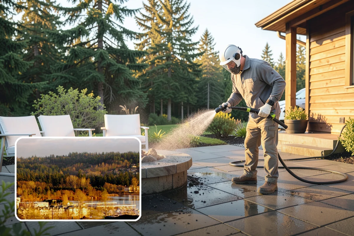 Sandstone Cleaning in Kenmore, King County, WA - Prevents surface grain loss on soft sandstone