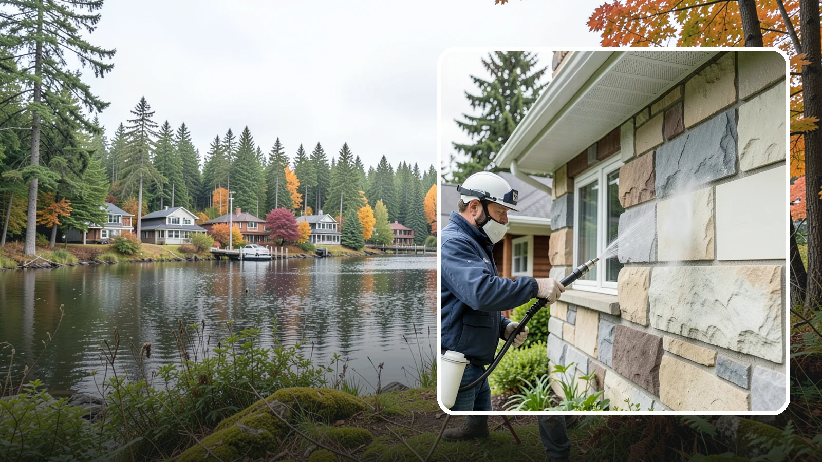 Sandstone Cleaning in La Conner, Skagit County, WA - Clean porous, friable sandstone with low-impact methods that keep the grainy surface from crumbling.