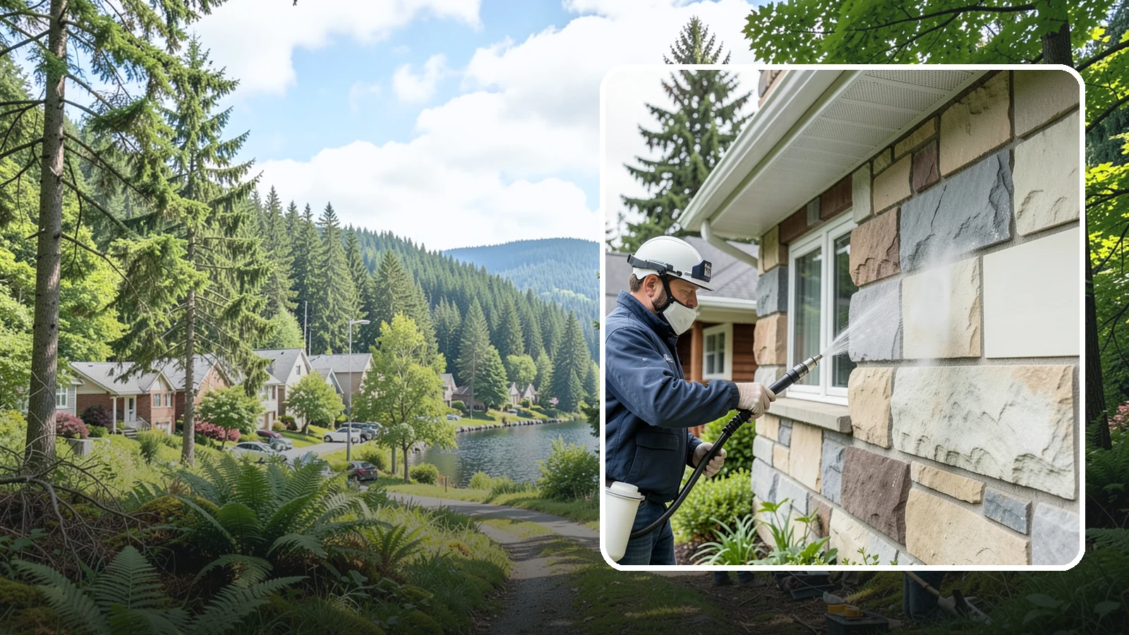 Sandstone Cleaning in Lake Forest Park, King County, WA - Clean porous, friable sandstone with low-impact methods that keep the grainy surface from crumbling.