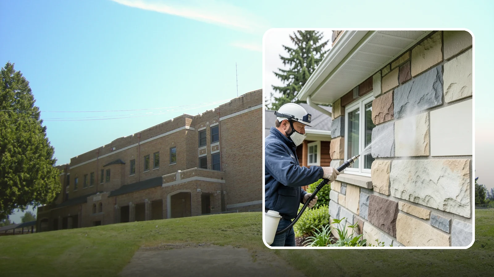 Sandstone Cleaning in Maple Valley, King County, WA - Clean porous, friable sandstone with low-impact methods that keep the grainy surface from crumbling.