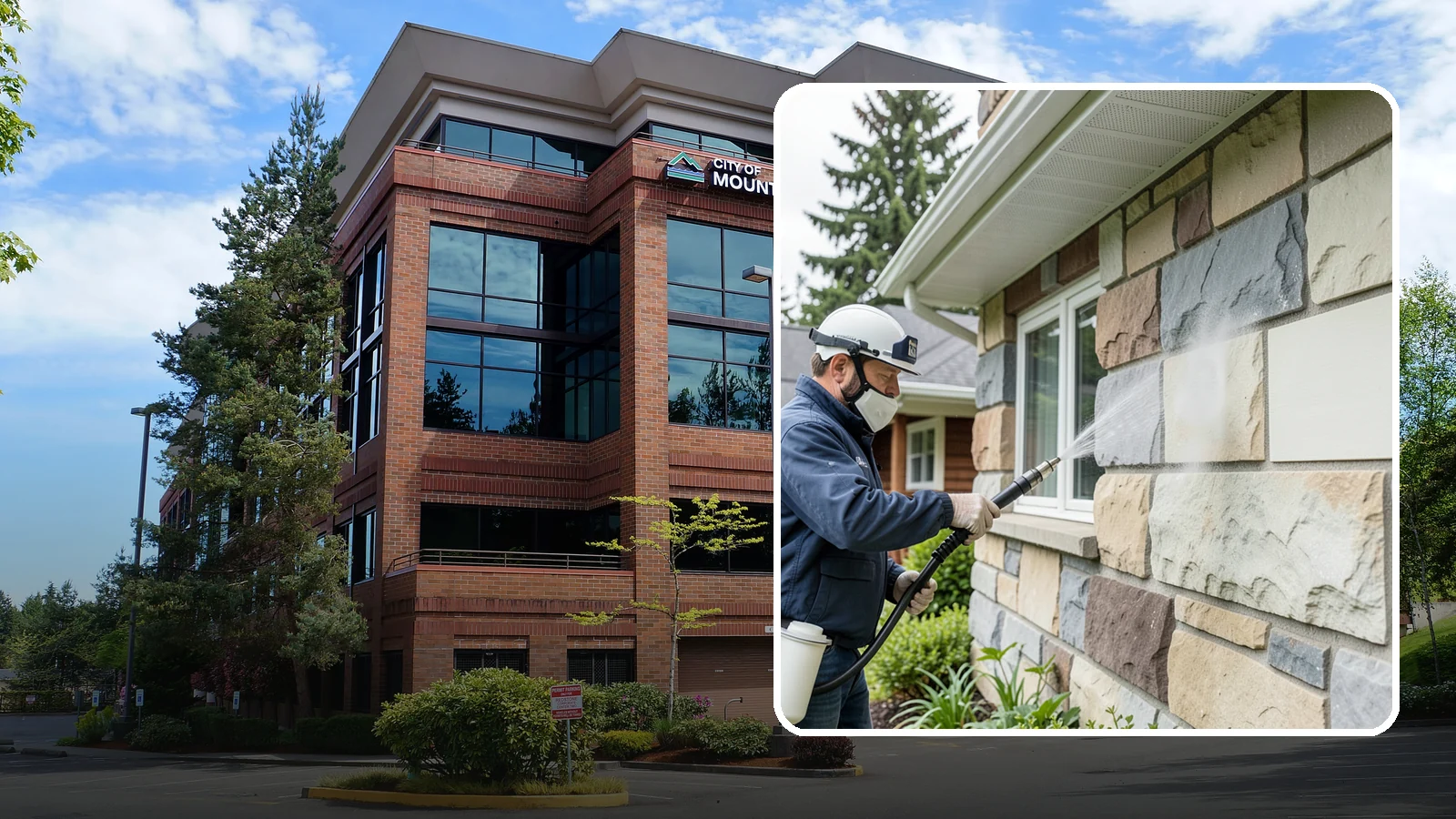 Sandstone Cleaning in Mountlake Terrace, Snohomish County, WA - Clean porous, friable sandstone with low-impact methods that keep the grainy surface from crumbling.