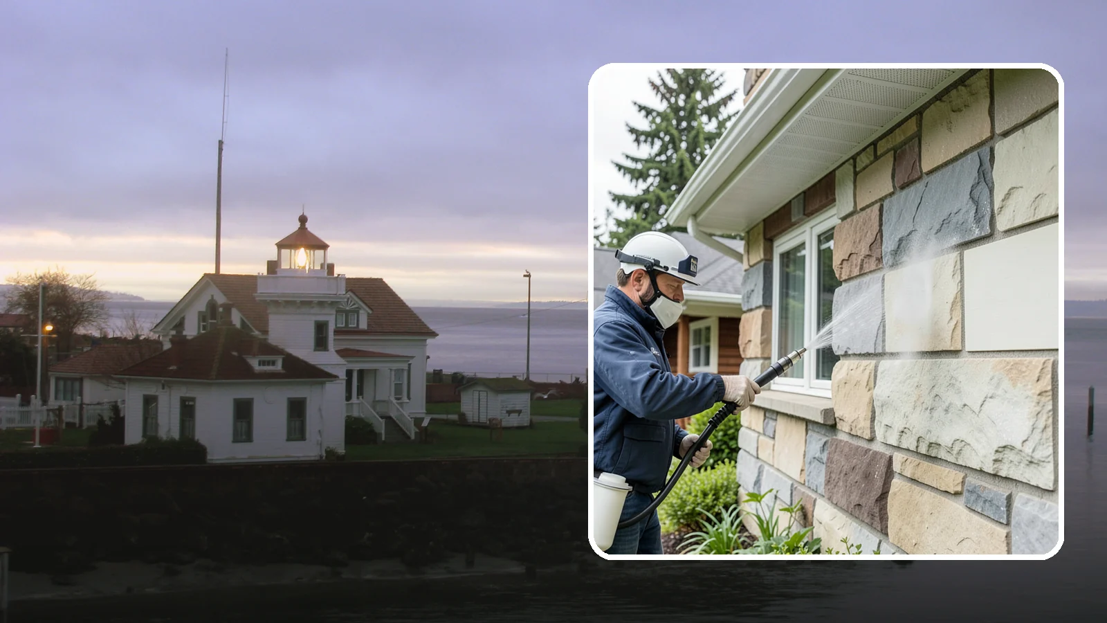 Sandstone Cleaning in Mukilteo, Snohomish County, WA - Clean porous, friable sandstone with low-impact methods that keep the grainy surface from crumbling.