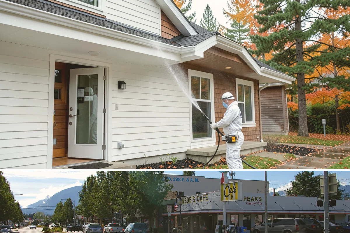 Sandstone Cleaning in North Bend, King County, WA - A dry summer window is important so the porous stone can shed moisture and avoid the flaking that oversaturation causes.