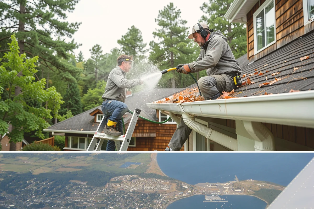 Sandstone Cleaning in Oak Harbor, Island County, WA - A dry summer window is important so the porous stone can shed moisture and avoid the flaking that oversaturation causes.
